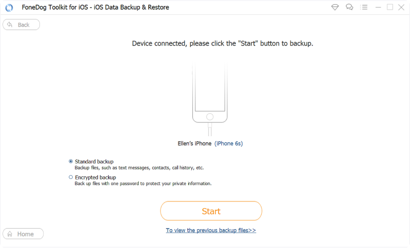 使用 FoneDog iOS 数据备份和恢复备份 iPhone 短信：开始