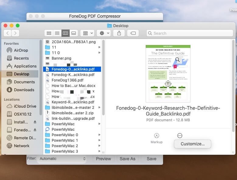 FoneDog PDF压缩器保存自定义选项