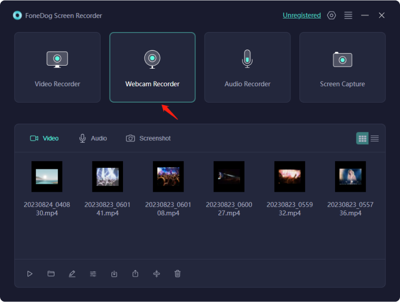 网络摄像头录制软件 - FoneDog Screen Recorder：选择模式