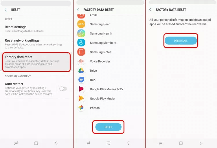 重置您的 Android 设备以解决 Verizon Message Plus 不断停止的问题