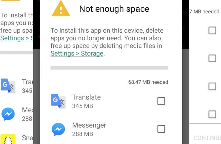 修复Google Play错误927足够的空间