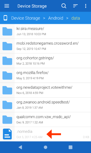 在 Android 上使用文件管理器删除 .NOMEDIA 文件