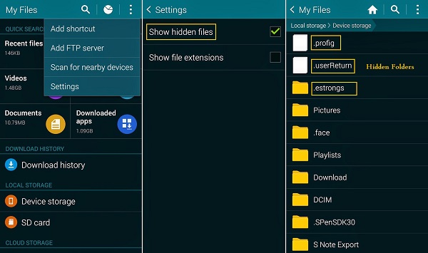 在没有App File Manager App的Android上隐藏照片