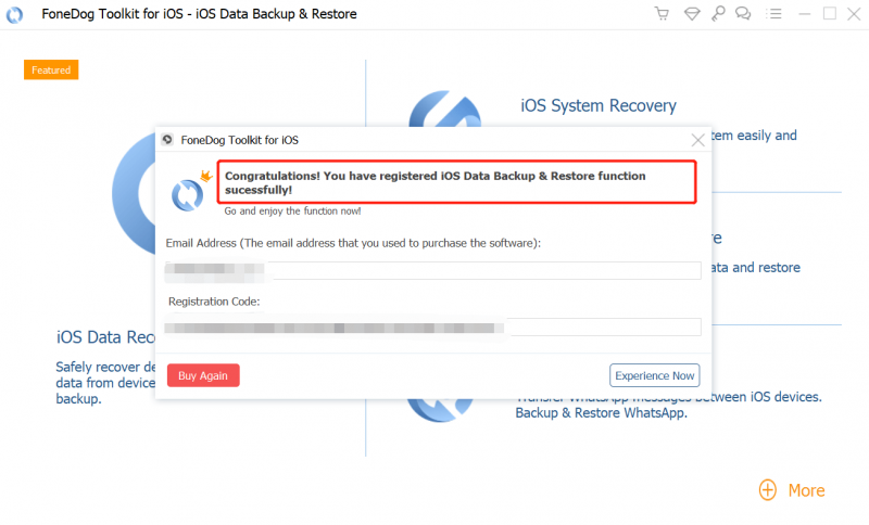 注册Fonedog ios Data Recover-Backup