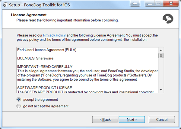 Fonedog Ios Toolkit安装协议