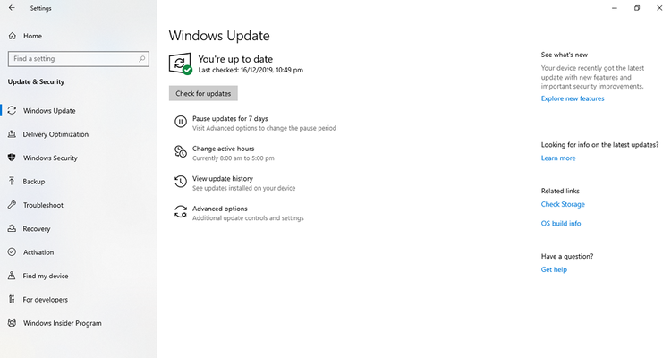 手动 Windows 更新以恢复 Windows 10 中已删除的驱动程序