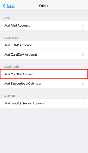 添加 CardDAV 帐户以将 Sony Xperia 通讯录传输到 iPhone