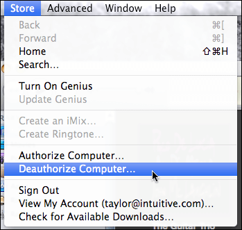 MAC-iTunes的取消授权，计算机的iTunes商店