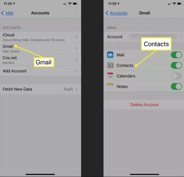 使用 Gmail 将联系人从 iPhone 转移到 iPhone
