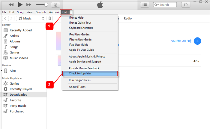 更新 iTunes 以修复添加到设备不起作用