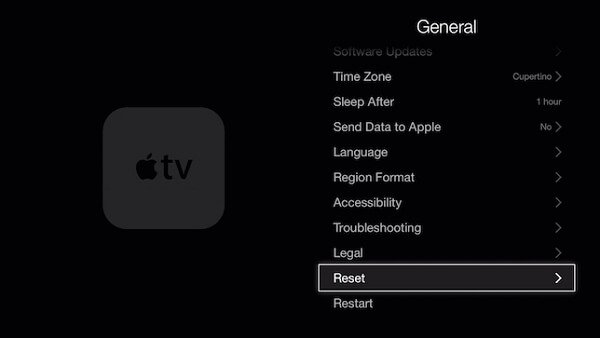 重置 Apple TV 设置以修复 Netflix 无法在 Apple TV 上运行的问题