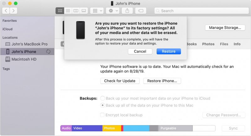 没有iTunes的Apple ID的出厂重置iPad
