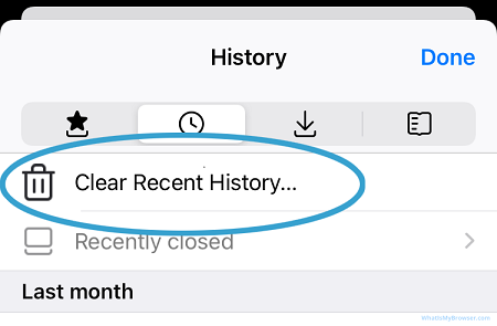 清除 iPhone 上的 Firefox 搜索历史记录