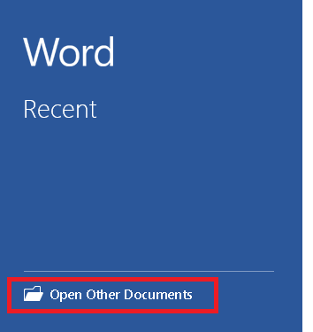 从最近的文件中恢复Word文档