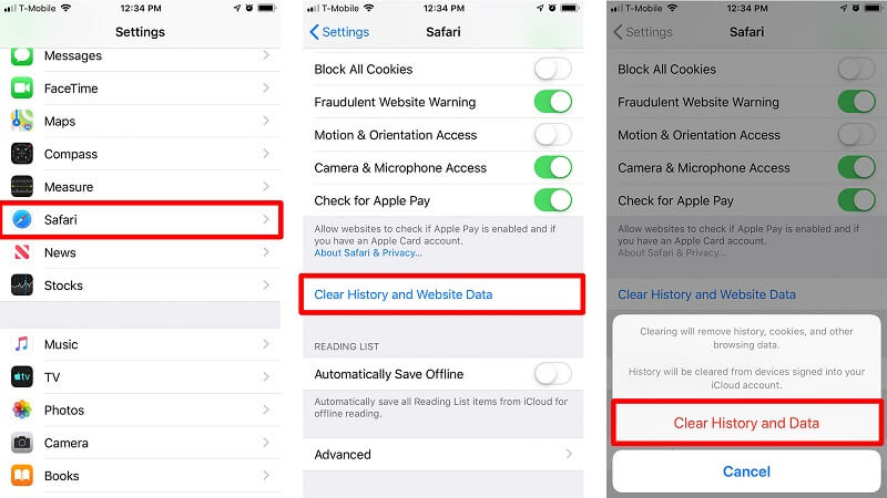 iPhone 清除应用程序缓存而不删除应用程序 - 清除 Safari 缓存