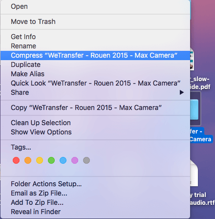 在Mac压缩文件上创建一个Zip文件
