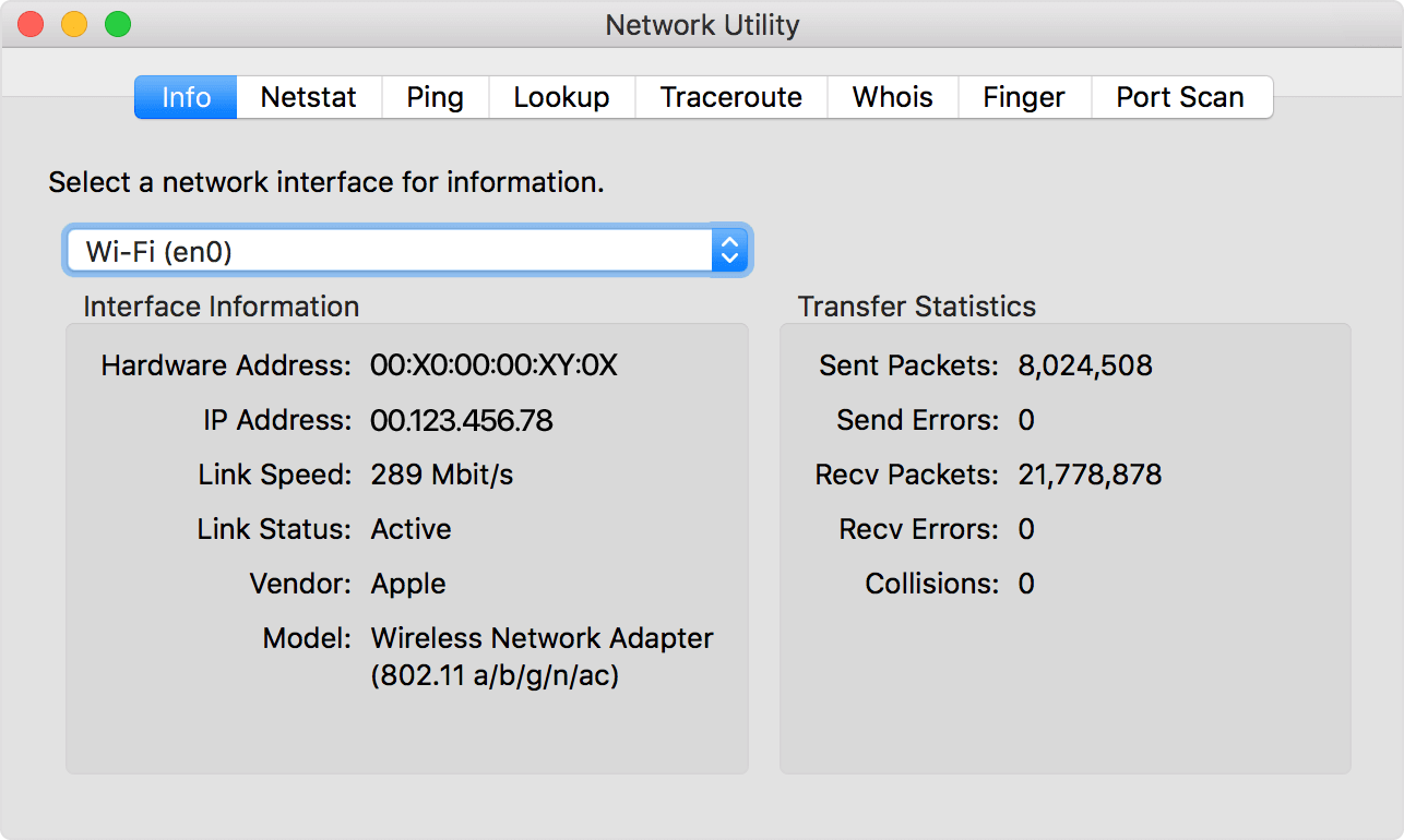 Network Utility Mac网络实用程序