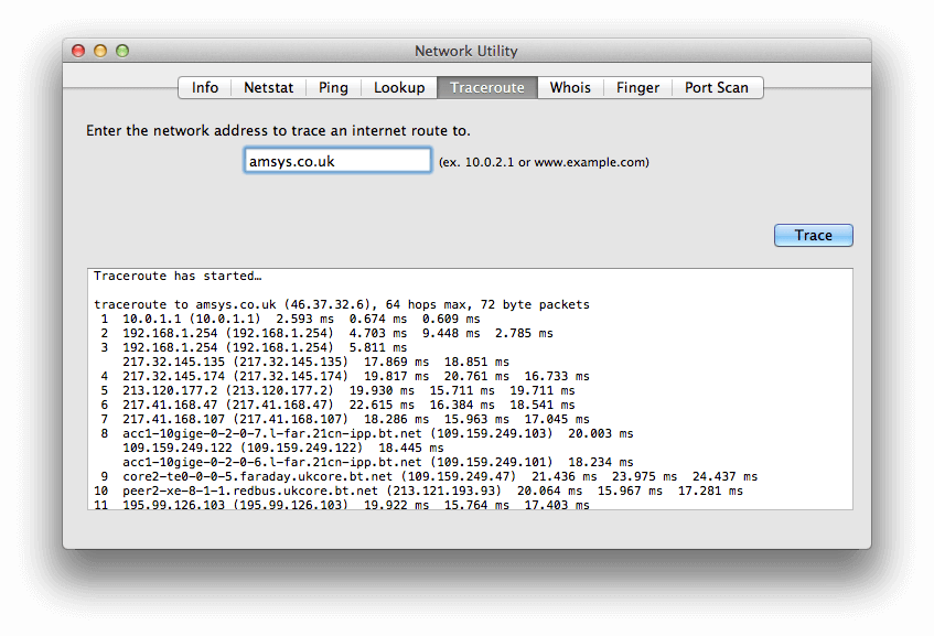 网络实用程序Mac Traceroute