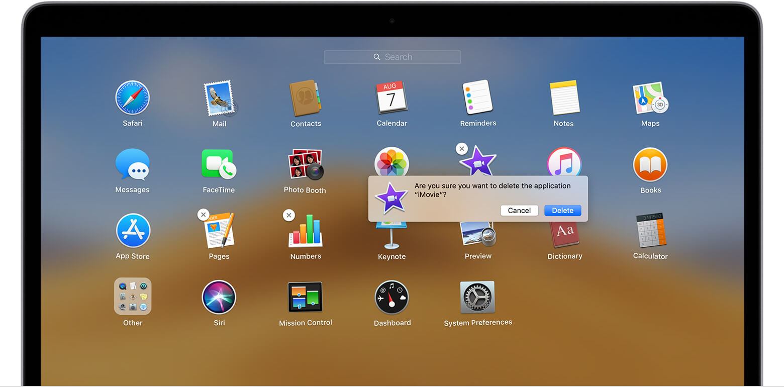 在Mac Launchpad上卸载应用程序