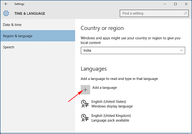 添加语言以更改 Windows 10 中的显示语言