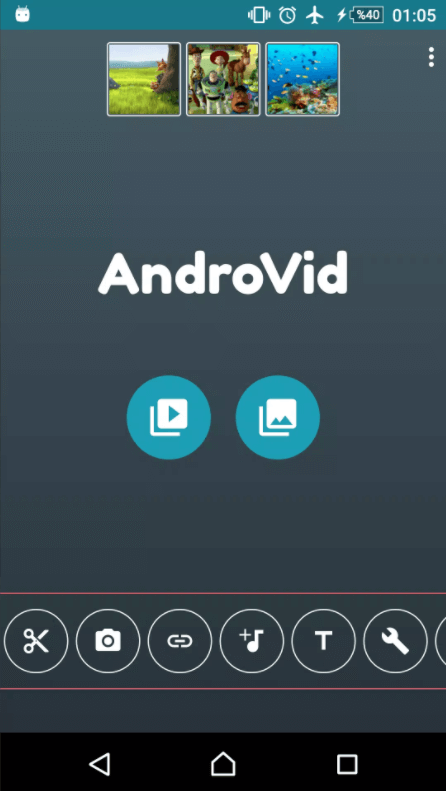 AndroVid Video Editor 组合视频的应用程序之一