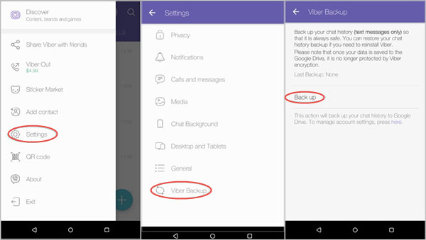 使用 Viber 的备份从手机中检索短信