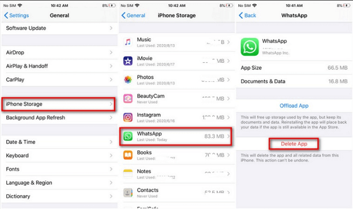 如何使用 iPhone 的设置清除 iPhone 上的 WhatsApp 缓存