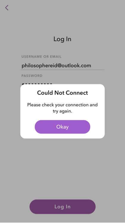 Snapchat无法连接网络