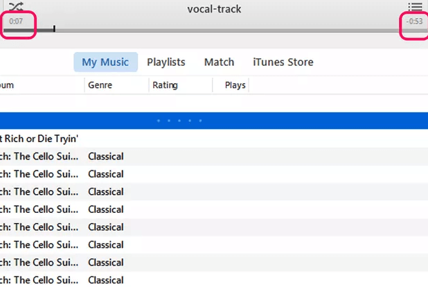 使用 iTunes 资料库在 iTunes 中剪切歌曲