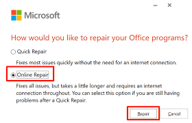 修复您的 MS Office 套件以修复 Outlook 无响应错误