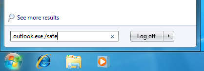 在运行电子邮件修复工具之前以安全模式运行 MS Outlook