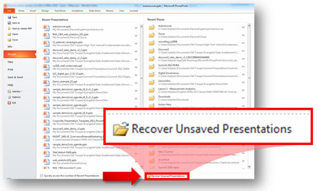 使用自动恢复功能恢复未保存的 PowerPoint 文件