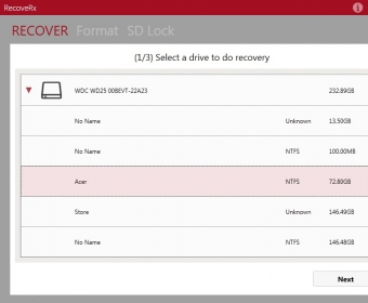 使用 Transcend RecoverRx 恢复文件