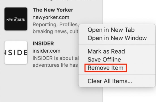 如何在 Mac 上清除 Safari 阅读列表中的项目