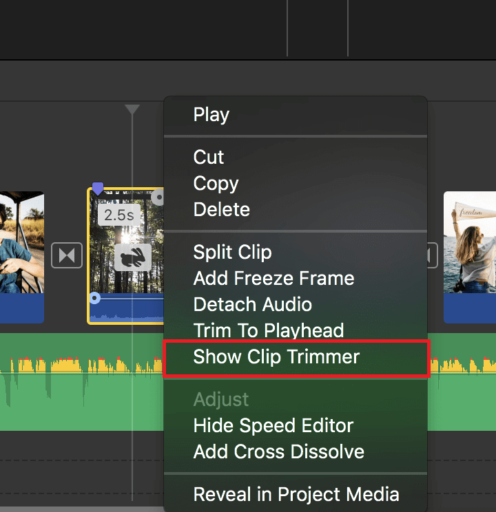 Click Show Clip Trimmer to Put a YouTube Video into iMovie
