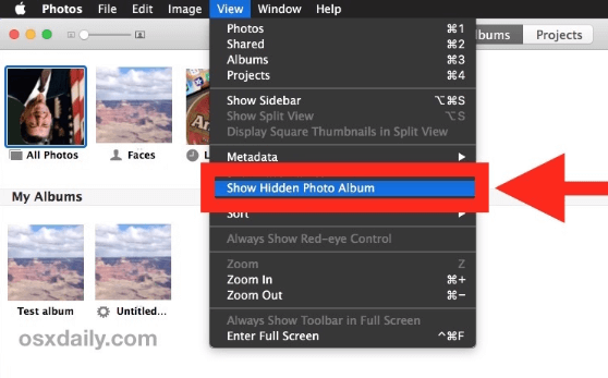在 Mac 上显示隐藏的相册