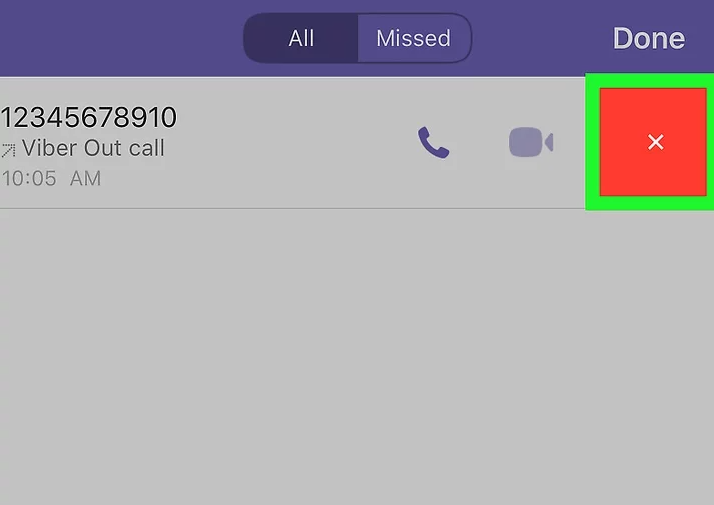 使用 Viber 删除个人呼叫