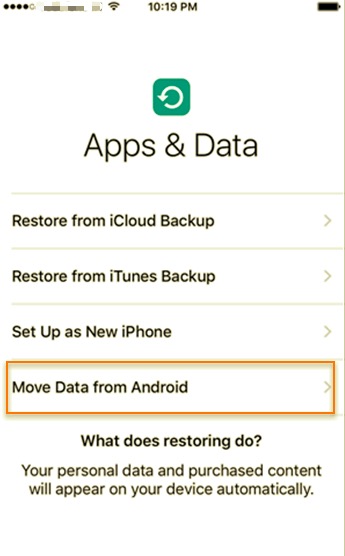 使用Move to iOS App将照片传输到iPhone