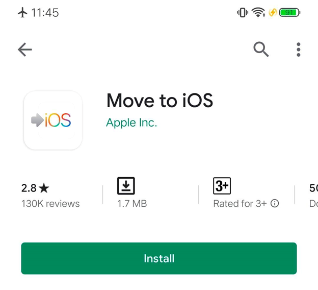 使用Move to iOS App传输数据