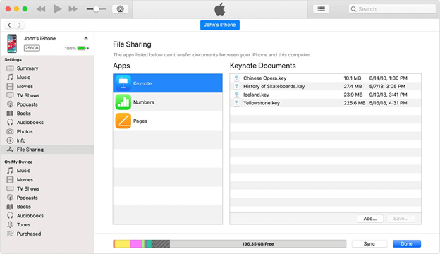 通过iTunes文件共享传输iPad文件