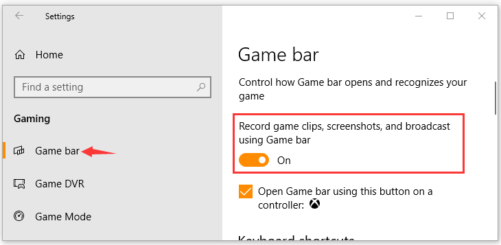 使用 Xbox GameBar 在 PC Windows 10 上录制游戏玩法