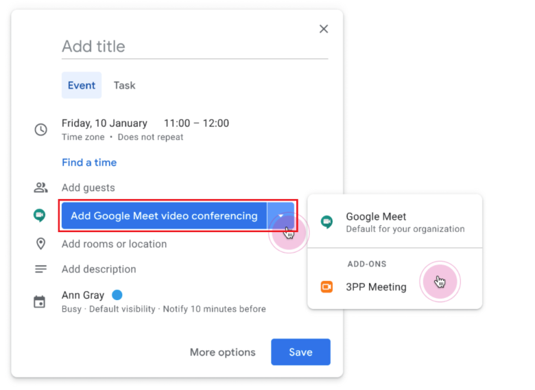 安排会议以解决 Google Meet 上不可用的问题