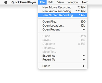 可以屏幕录制 GIF Mac 的应用程序 - QuickTime