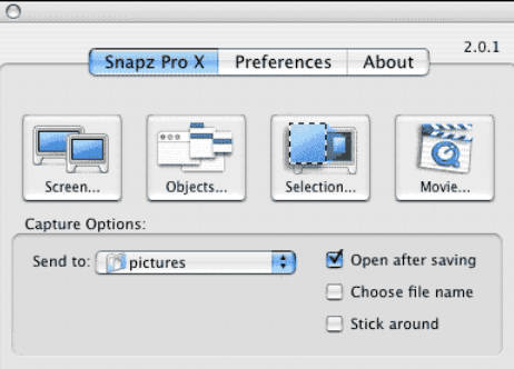 Snapz Pro X 在 Mac 上捕捉视频