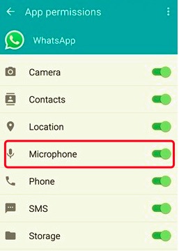允许 WhatsApp 麦克风权限修复 WhatsApp 语音或视频通话无声音
