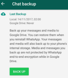 通过使用 WhatsApp 备份功能从 iPhone 恢复已删除的 WhatsApp 媒体