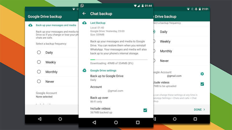使用 Google Drive 将 WhatsApp 消息从 Android 传输到 Android