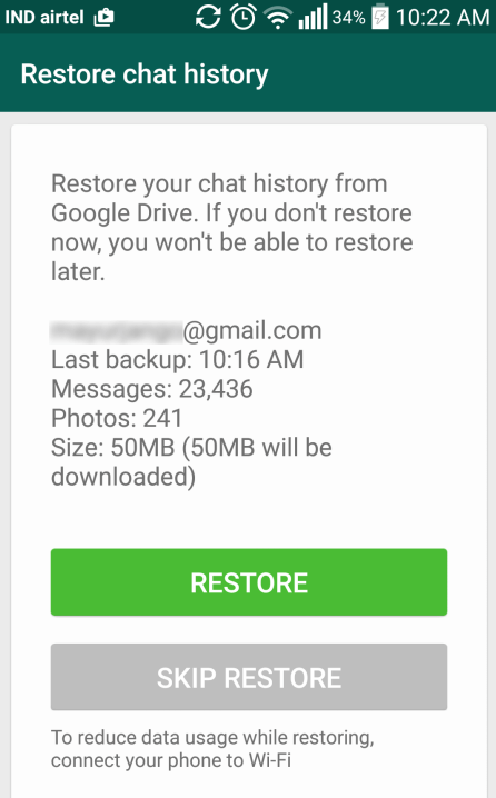 从 Google Drive 恢复已删除的 WhatsApp 消息