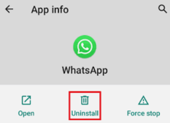 重新安装 WhatsApp 应用程序