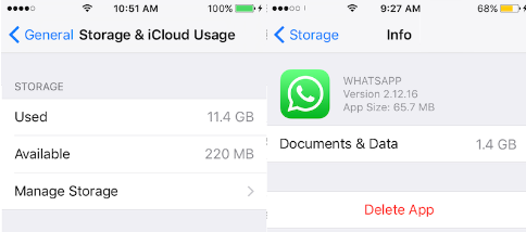 清除 iPhone 设备上 WhatsApp 的缓存